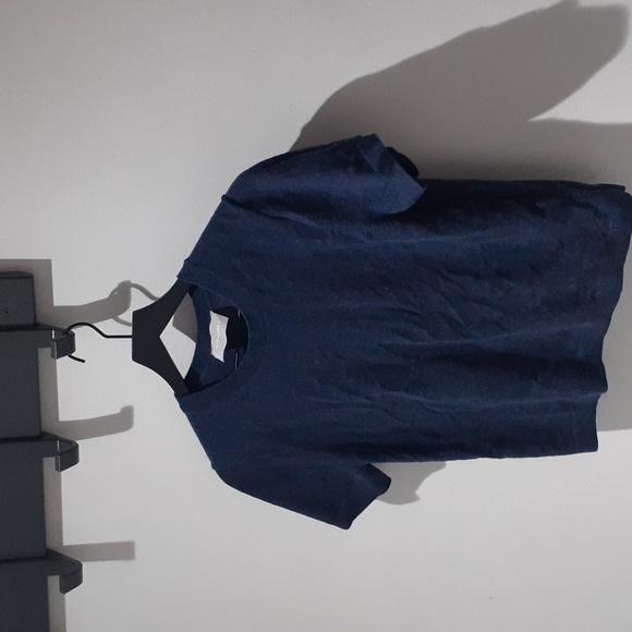 NEW Everlane Cashmere Tee Heathered Indigo Blue Size L! RARE! - Picture 5 of 7